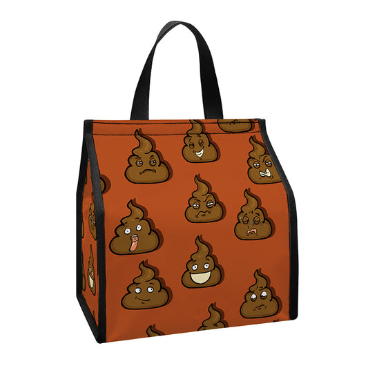 Poop Emoticons Pattern Print Insulated Lunch Tote