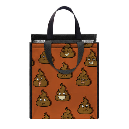 Poop Emoticons Pattern Print Insulated Lunch Tote
