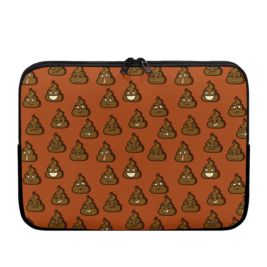 Poop Emoticons Pattern Print Laptop Sleeve