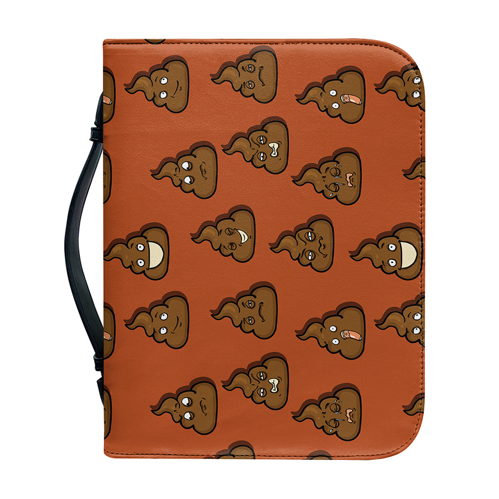 Poop Emoticons Pattern Print Leather Bible Cover