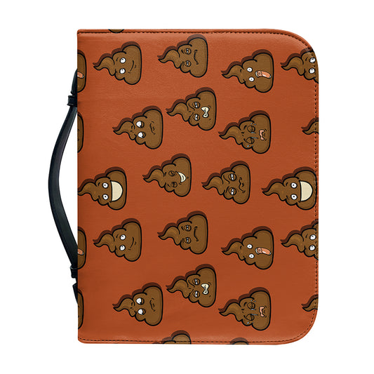 Poop Emoticons Pattern Print Leather Bible Cover