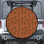 Poop Emoticons Pattern Print Leather Spare Tire Cover