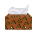 Poop Emoticons Pattern Print Leather Tissue Box Cover