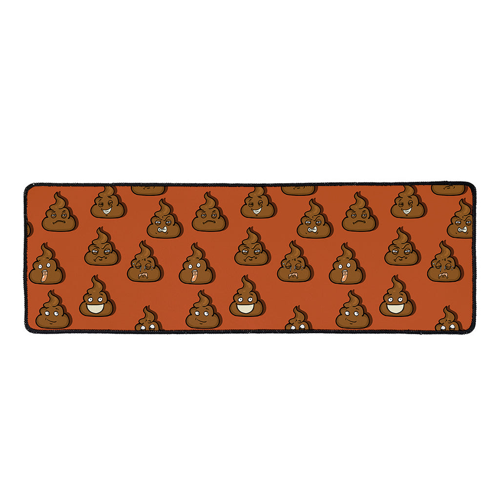 Poop Emoticons Pattern Print Long Kitchen Mat