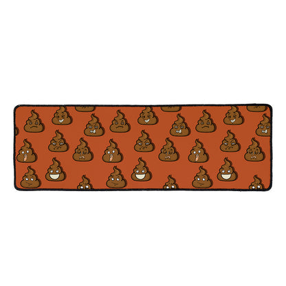 Poop Emoticons Pattern Print Long Kitchen Mat