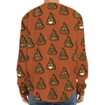Poop Emoticons Pattern Print Long Sleeve Baseball Jersey