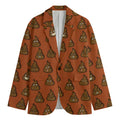 Poop Emoticons Pattern Print Men's Blazer