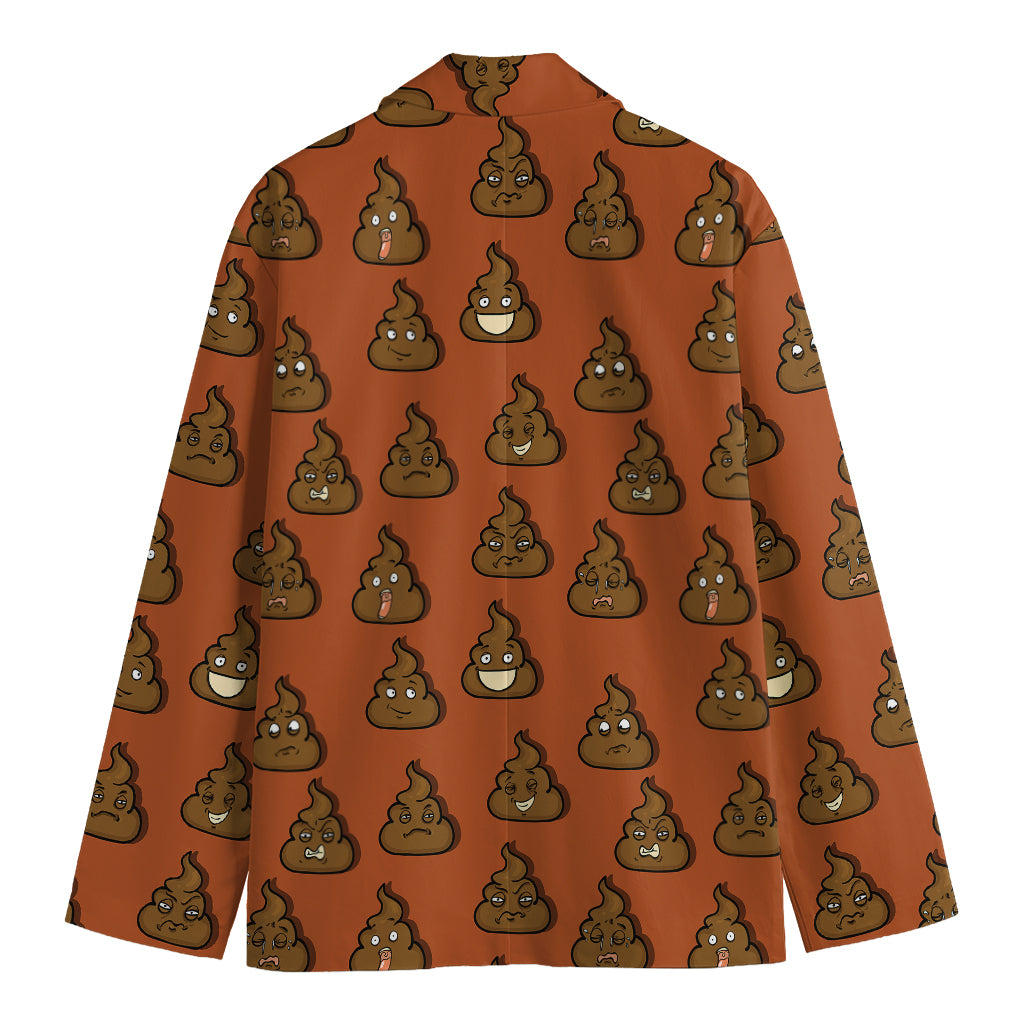 Poop Emoticons Pattern Print Men's Blazer