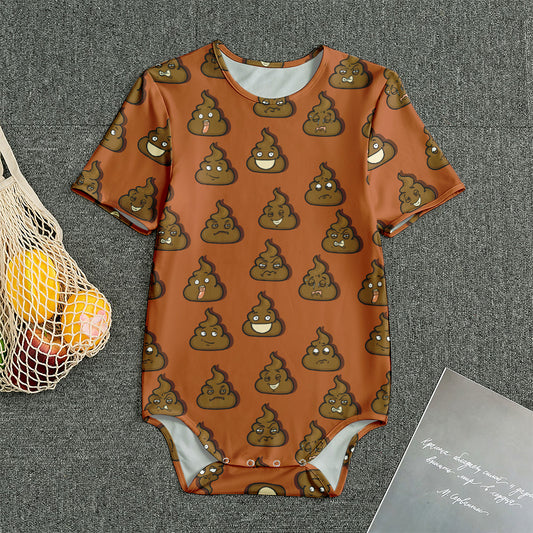 Poop Emoticons Pattern Print Men's Bodysuit