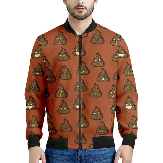Poop Emoticons Pattern Print Men's Bomber Jacket