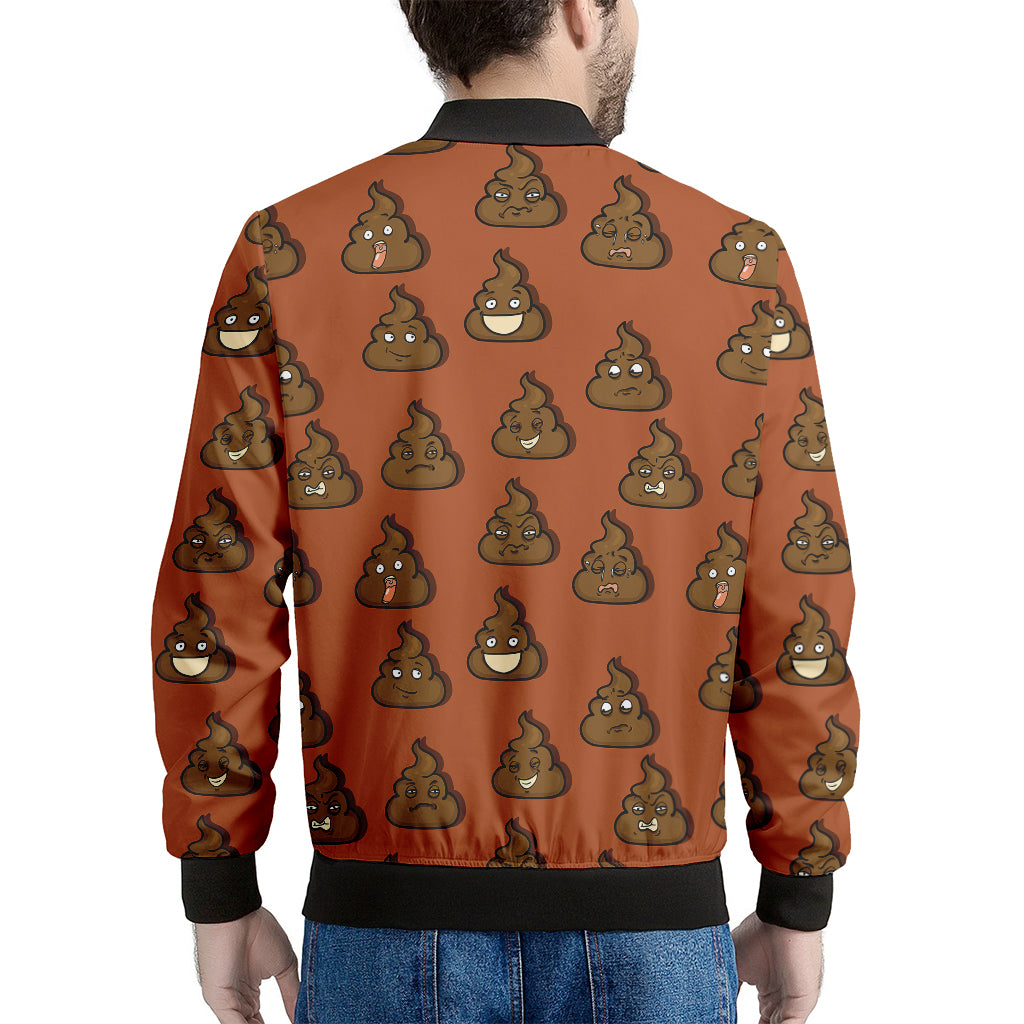 Poop Emoticons Pattern Print Men's Bomber Jacket