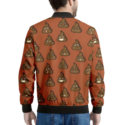 Poop Emoticons Pattern Print Men's Bomber Jacket