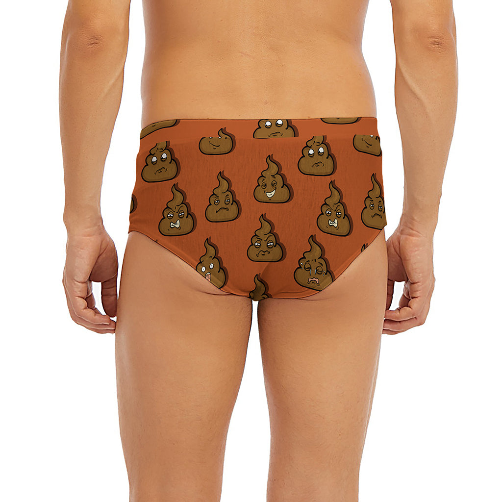 Poop Emoticons Pattern Print Men's Briefs