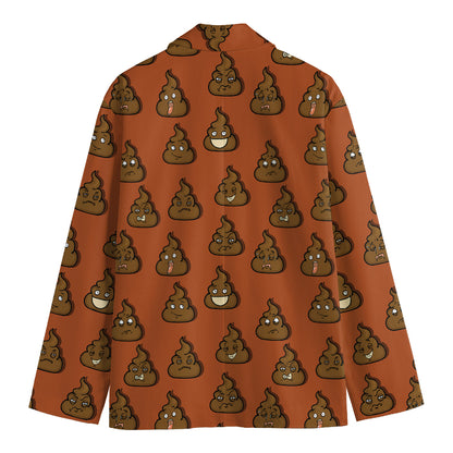 Poop Emoticons Pattern Print Men's Cotton Blazer