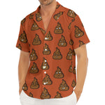 Poop Emoticons Pattern Print Men's Deep V-Neck Shirt