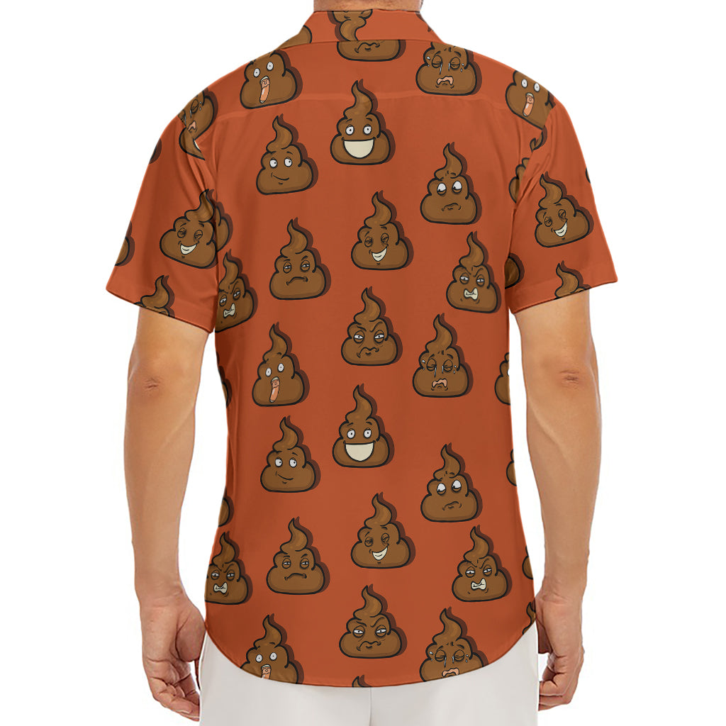 Poop Emoticons Pattern Print Men's Deep V-Neck Shirt