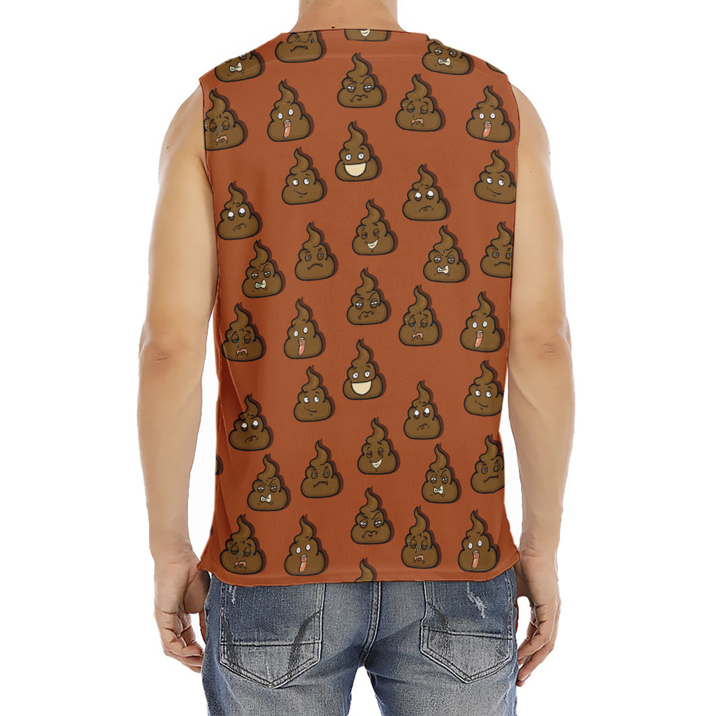Poop Emoticons Pattern Print Men's Fitness Tank Top