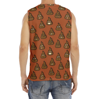 Poop Emoticons Pattern Print Men's Fitness Tank Top