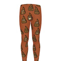 Poop Emoticons Pattern Print Men's Leggings