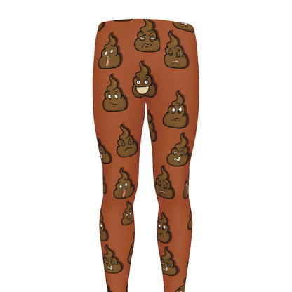 Poop Emoticons Pattern Print Men's leggings