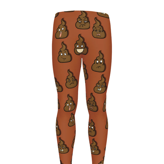 Poop Emoticons Pattern Print Men's leggings
