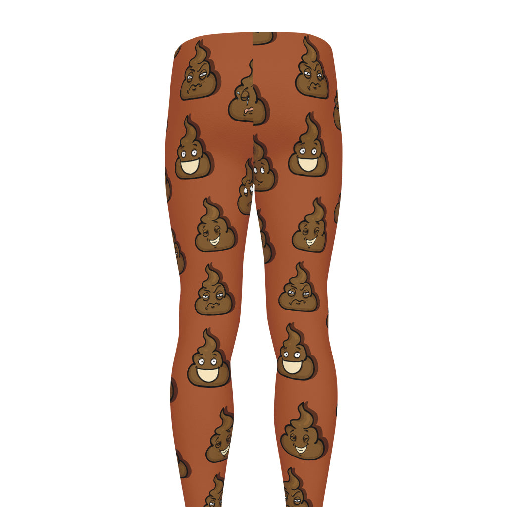 Poop Emoticons Pattern Print Men's leggings