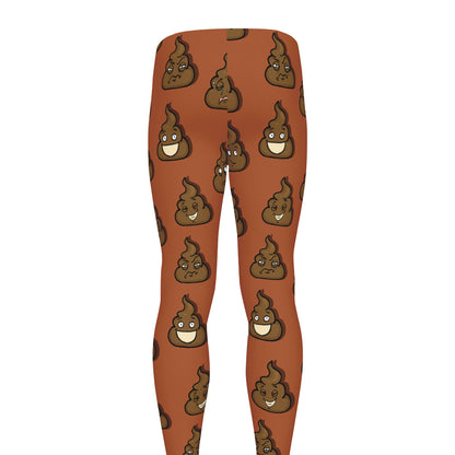 Poop Emoticons Pattern Print Men's leggings