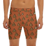 Poop Emoticons Pattern Print Men's Long Boxer Briefs
