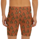 Poop Emoticons Pattern Print Men's Long Boxer Briefs