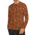 Poop Emoticons Pattern Print Men's Long Sleeve Rash Guard