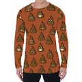 Poop Emoticons Pattern Print Men's Long Sleeve T-Shirt
