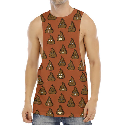 Poop Emoticons Pattern Print Men's Muscle Tank Top