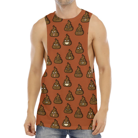 Poop Emoticons Pattern Print Men's Muscle Tank Top