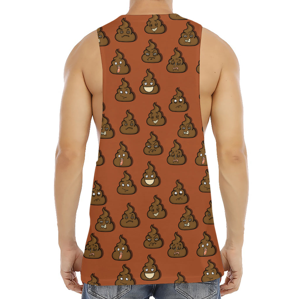 Poop Emoticons Pattern Print Men's Muscle Tank Top