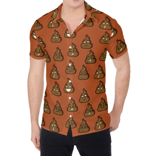 Poop Emoticons Pattern Print Men's Shirt