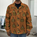 Poop Emoticons Pattern Print Men's Shirt Jacket