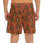 Poop Emoticons Pattern Print Men's Split Running Shorts