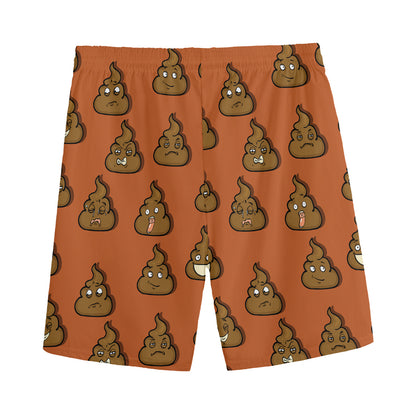 Poop Emoticons Pattern Print Men's Sports Shorts