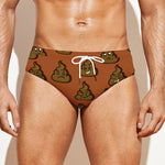 Poop Emoticons Pattern Print Men's Swim Briefs