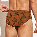 Poop Emoticons Pattern Print Men's Swim Briefs