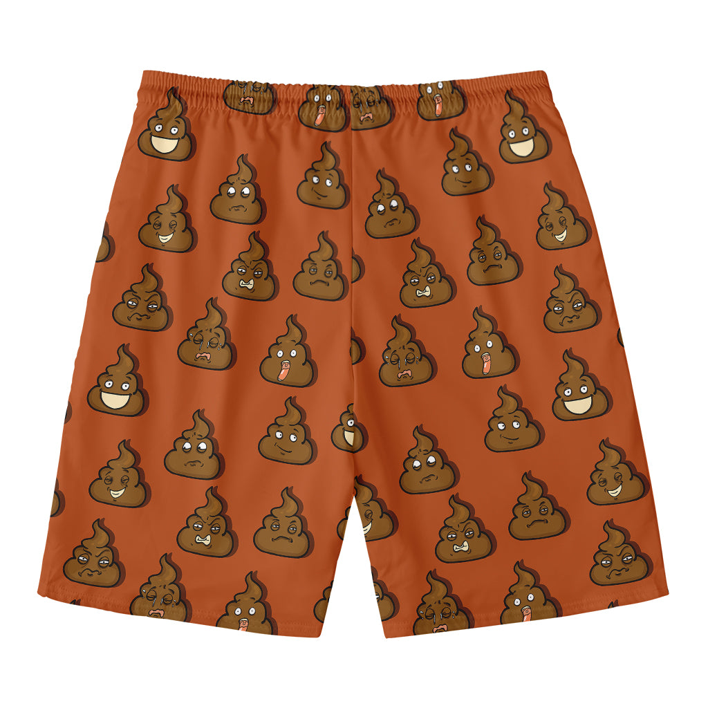 Poop Emoticons Pattern Print Men's Swim Trunks