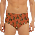 Poop Emoticons Pattern Print Men's Triangle Swim Briefs