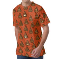 Poop Emoticons Pattern Print Men's Velvet T-Shirt