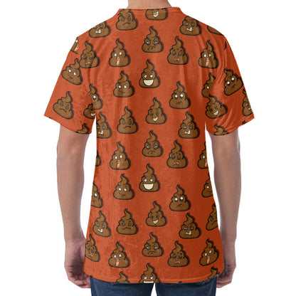 Poop Emoticons Pattern Print Men's Velvet T-Shirt