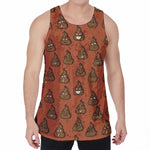 Poop Emoticons Pattern Print Men's Velvet Tank Top