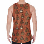 Poop Emoticons Pattern Print Men's Velvet Tank Top