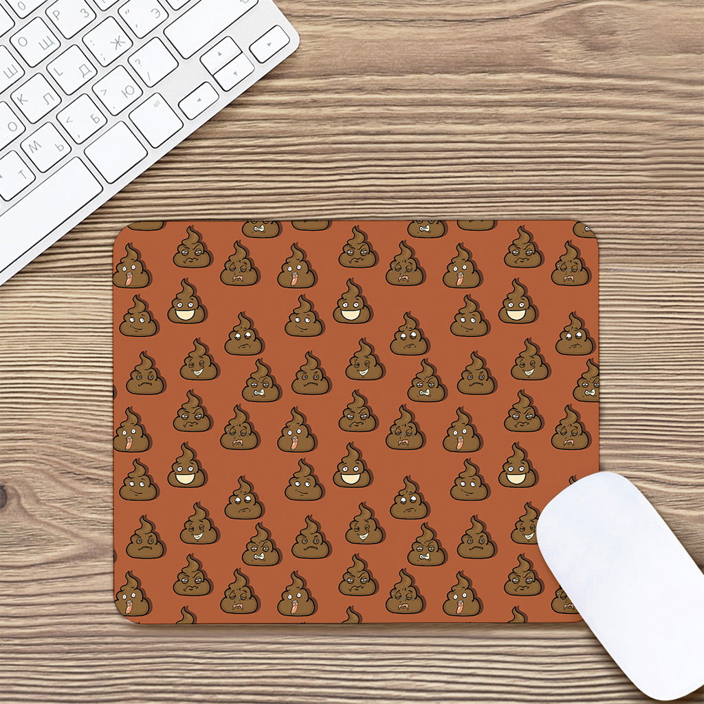 Poop Emoticons Pattern Print Mouse Pad