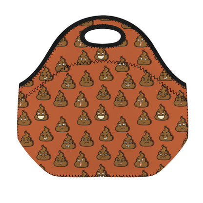 Poop Emoticons Pattern Print Neoprene Lunch Bag