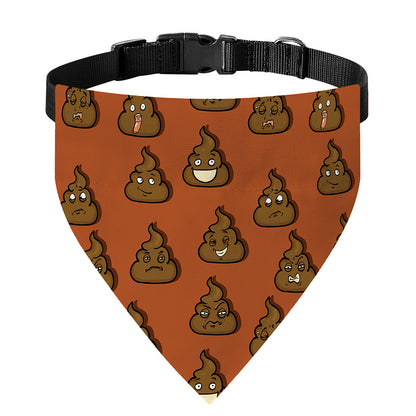 Poop Emoticons Pattern Print Over The Collar Dog Bandana