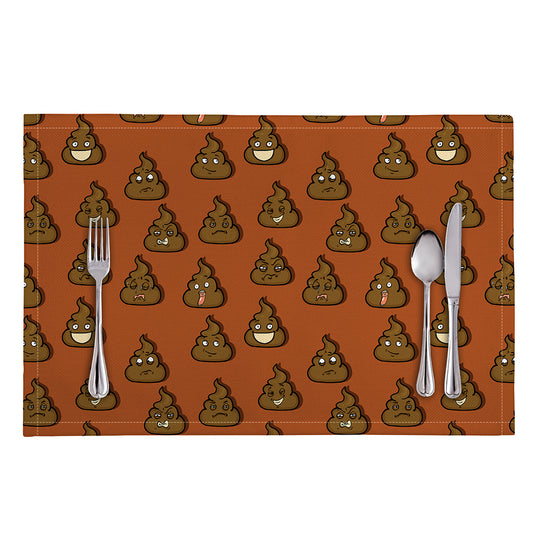Poop Emoticons Pattern Print Placemat